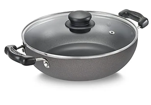 Prestige omega select plus ib Aluminium non - stick cookware dia 24cm kadai with Glass lid ( 2.4 )
