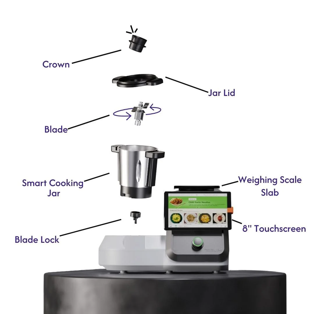 Upliance delishUp, AI Cooking Assistant with unlimited recipes from around the world | WiFi & built-in 8 inch Touch screen | Automated Chop, Saute, Stir, Knead, Steam And Cook - image 3