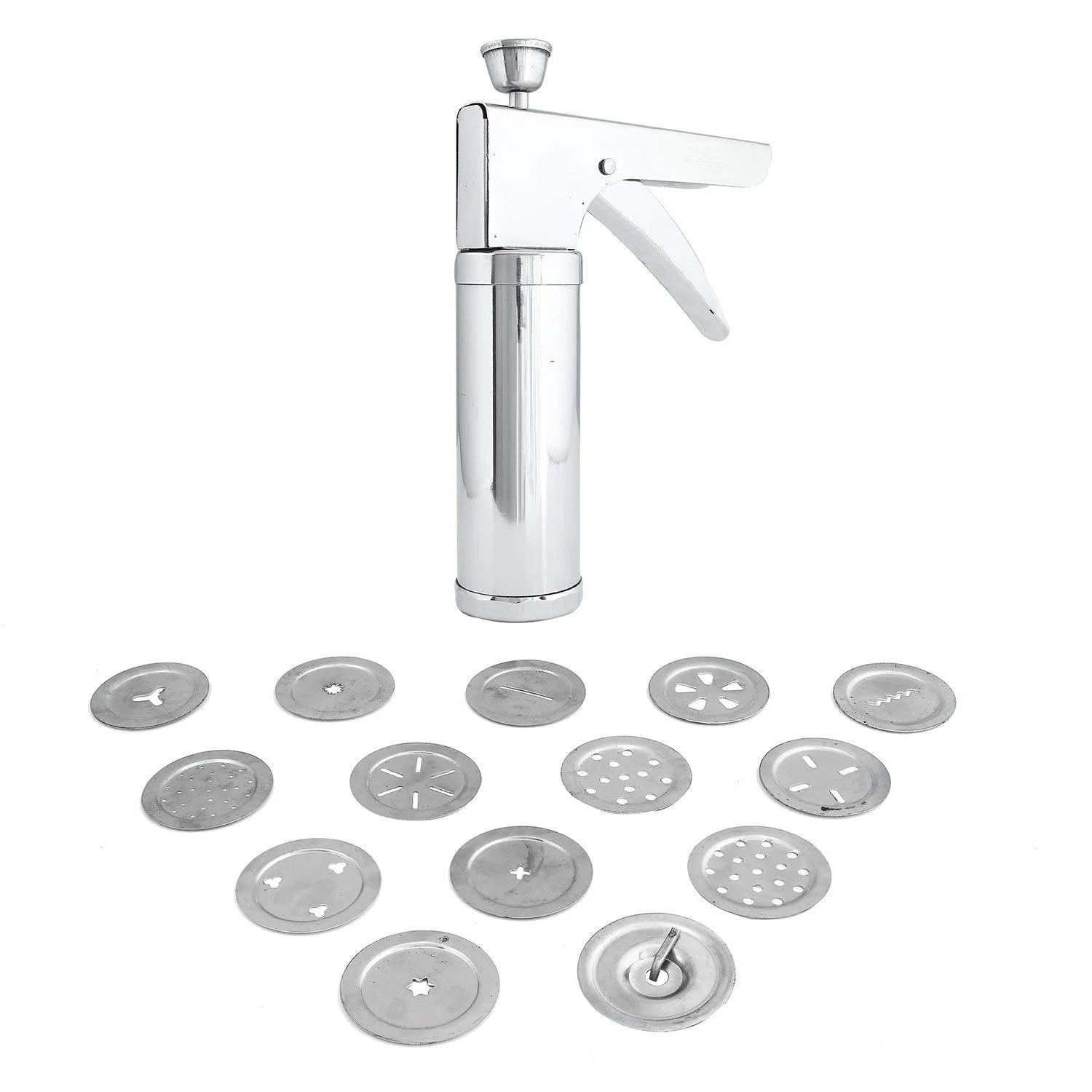 Ritu Stainless Steel Kitchen Press with Different Types of Jalies, Murukku Maker/Bhujiya Maker/Noodles/Cookies/Namkeen/Chakali Maker/Sev Maker/Farsan Maker/Gathiya Maker - image 5