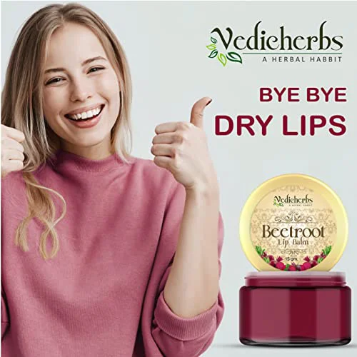 Vedicherbs Beetroot Lip Balm with Natural Beetroot Extract, Shea Butter & Almond Oil | Pinky Goodlooking Nourished Lips | Natural Lip Balm for Women & Men (15 gm.) - image 4