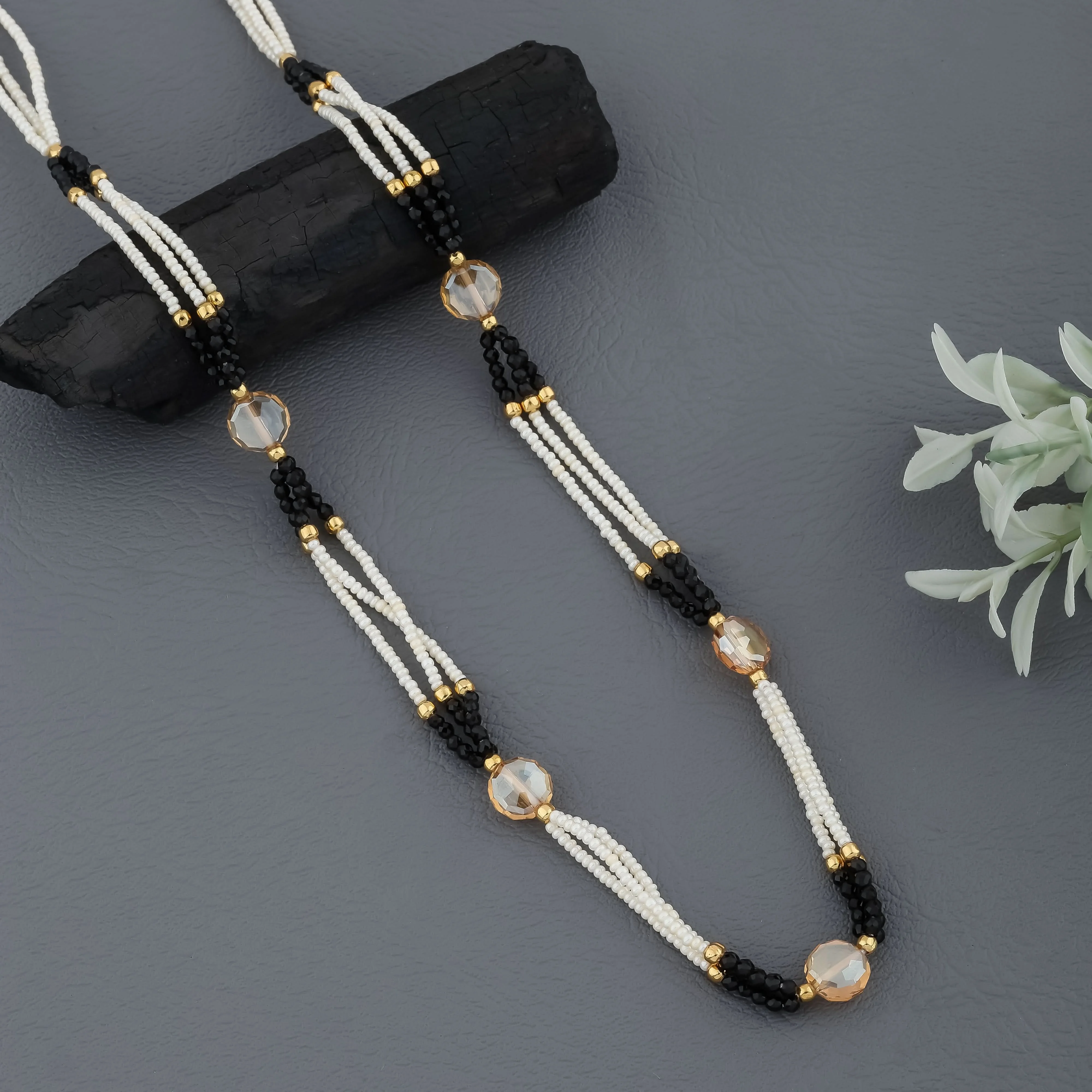 Fncy Western 3 Line Length 18 Inch Crystal Mala
