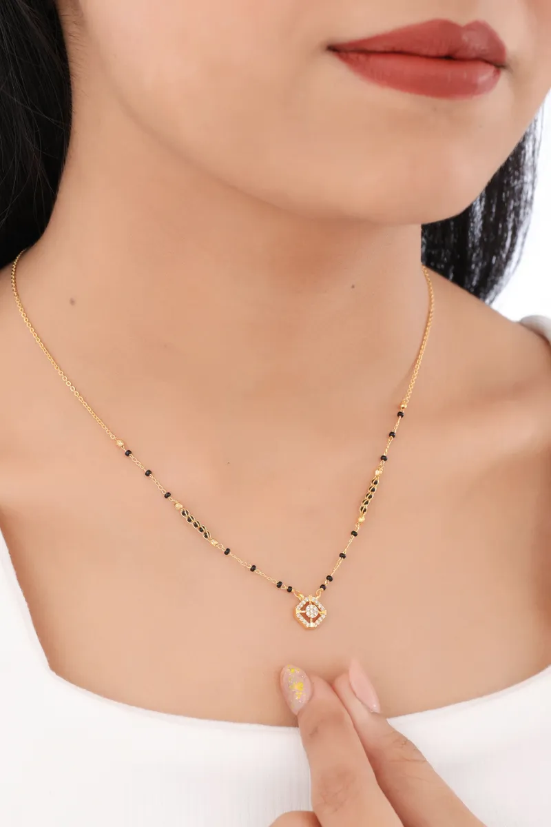 Buy 1 Get 1 Free - Diamond Square Sparkle Mangalsutra