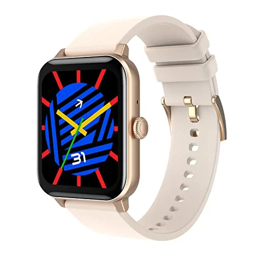 Fire-Boltt Ninja Calling 1.69" Bluetooth Calling Smart Watch, Dial Pad, Speaker, AI Voice Assistant, 450 NITS Peak Brightness, Wrist Gaming & 100+ Watch Faces with SpO2, Multiple Sports (Rose Gold)