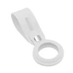 FOSO(™) Silicone Loop Case for Apple Airtag - Key Finder Secure Holder with Buckle Protector Skin Cover with Long Strap for Apple Bluetooth Item Tracker Soft Keychain Locator Luggage Tag (White)