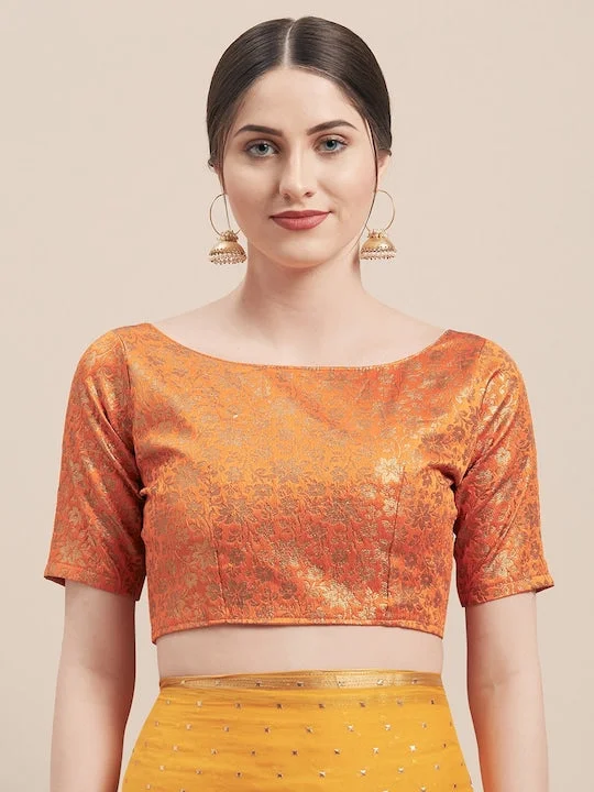 Yellow Embellished Poly Georgette Saree - image 4