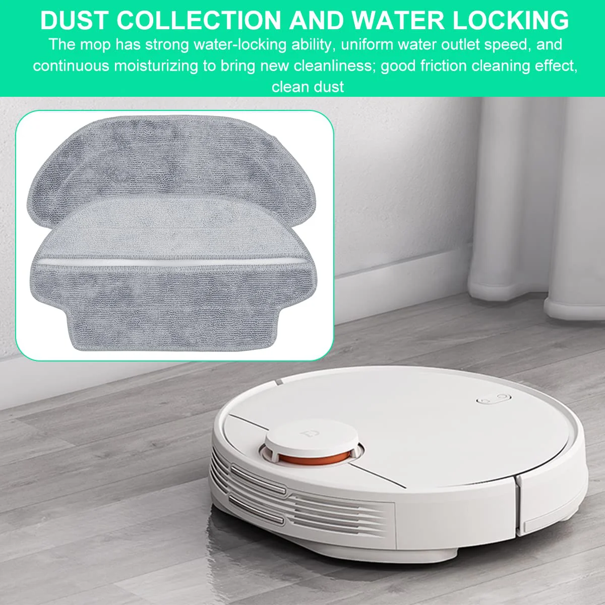 Verilux® Accessories Compatible with Mi Robot Vacuum-Mop P - Wet Mop Rag & Dry&Wet Mop Rag, 2 Pcs Mop Cloth Pads Replacement Parts Acccessory for MIJIA STYJ02YM - image 2