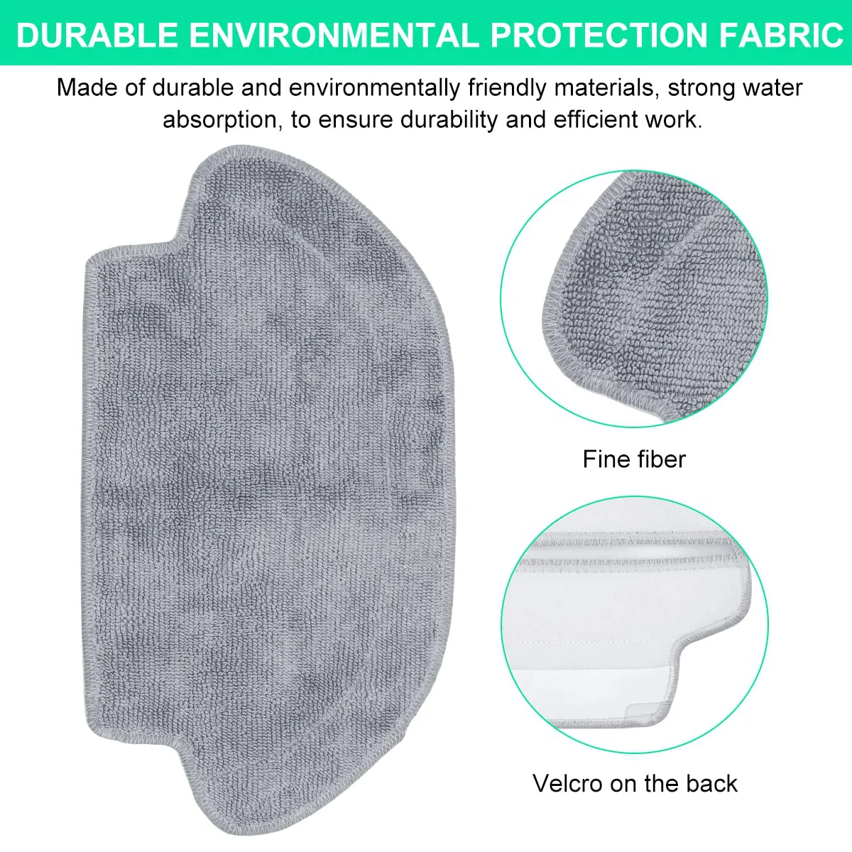 Verilux® Accessories Compatible with Mi Robot Vacuum-Mop P - Wet Mop Rag & Dry&Wet Mop Rag, 2 Pcs Mop Cloth Pads Replacement Parts Acccessory for MIJIA STYJ02YM - image 4
