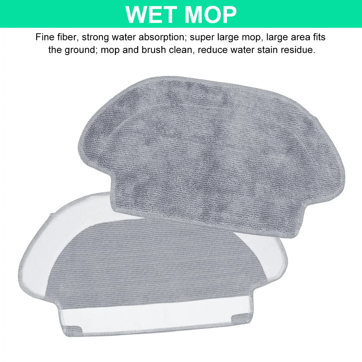 Verilux® Accessories Compatible with Mi Robot Vacuum-Mop P - Wet Mop Rag & Dry&Wet Mop Rag, 2 Pcs Mop Cloth Pads Replacement Parts Acccessory for MIJIA STYJ02YM - image 5
