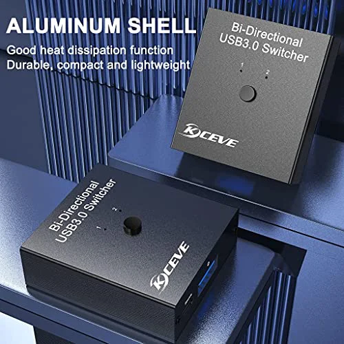 Verilux® USB Switch,KVM Switch, Bi-Directional USB Switcher, 2 Port USB Sharing Switch,USB Peripheral Switcher Box Hub for 2 Computers Share Keyboard Mouse Scanner Printer (2 IN 1 OUT / 1 IN 2 OUT) - image 4