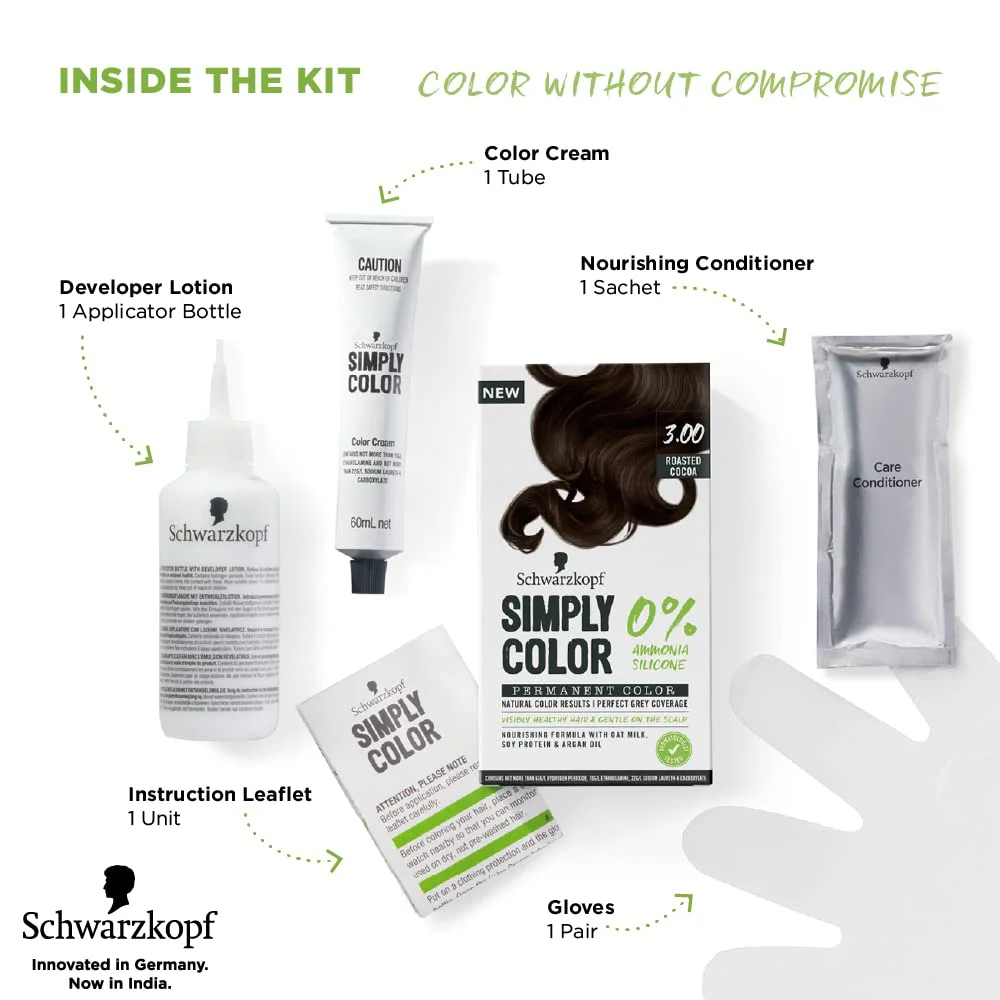 Schwarzkopf Simply Color Permanent Hair Colour 3.00 Roasted Cocoa - image 4
