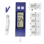 Control D Blue Meter Kit with 25 Single Foil Strips Glucometer (Blue)