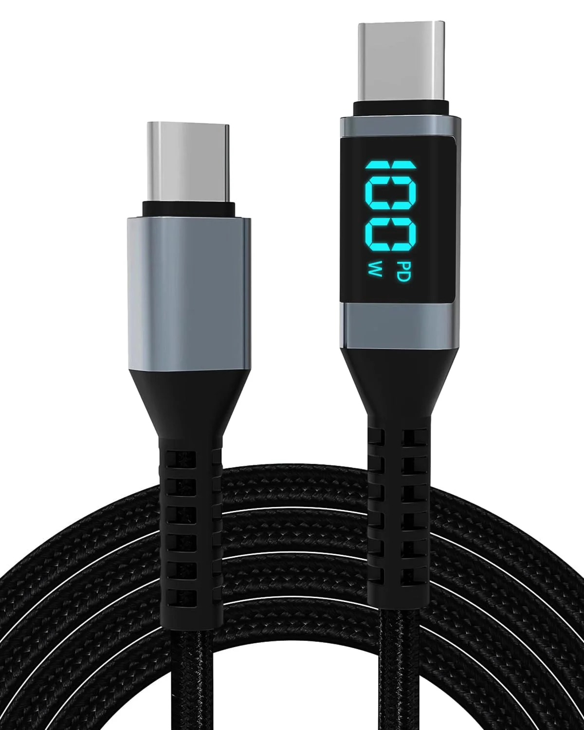 Verilux® Type C to Type C Cable, 3.9Ft USB Type C Cable with LCD Display 100W Fast Charging & Data Transfer Male to Male C Type Extension Cable Compatible with MacBook Pro/iPad Pro/iPad Air/GalaxyS20 - image 2