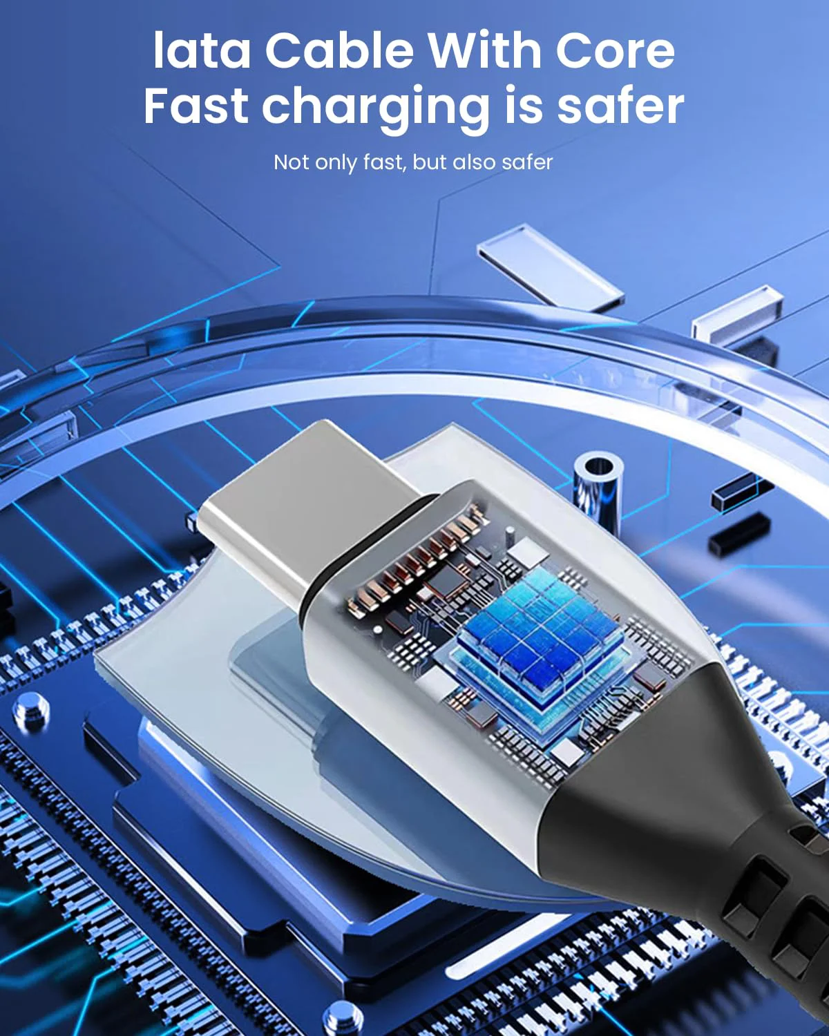 Verilux® Type C to Type C Cable, 3.9Ft USB Type C Cable with LCD Display 100W Fast Charging & Data Transfer Male to Male C Type Extension Cable Compatible with MacBook Pro/iPad Pro/iPad Air/GalaxyS20 - image 4