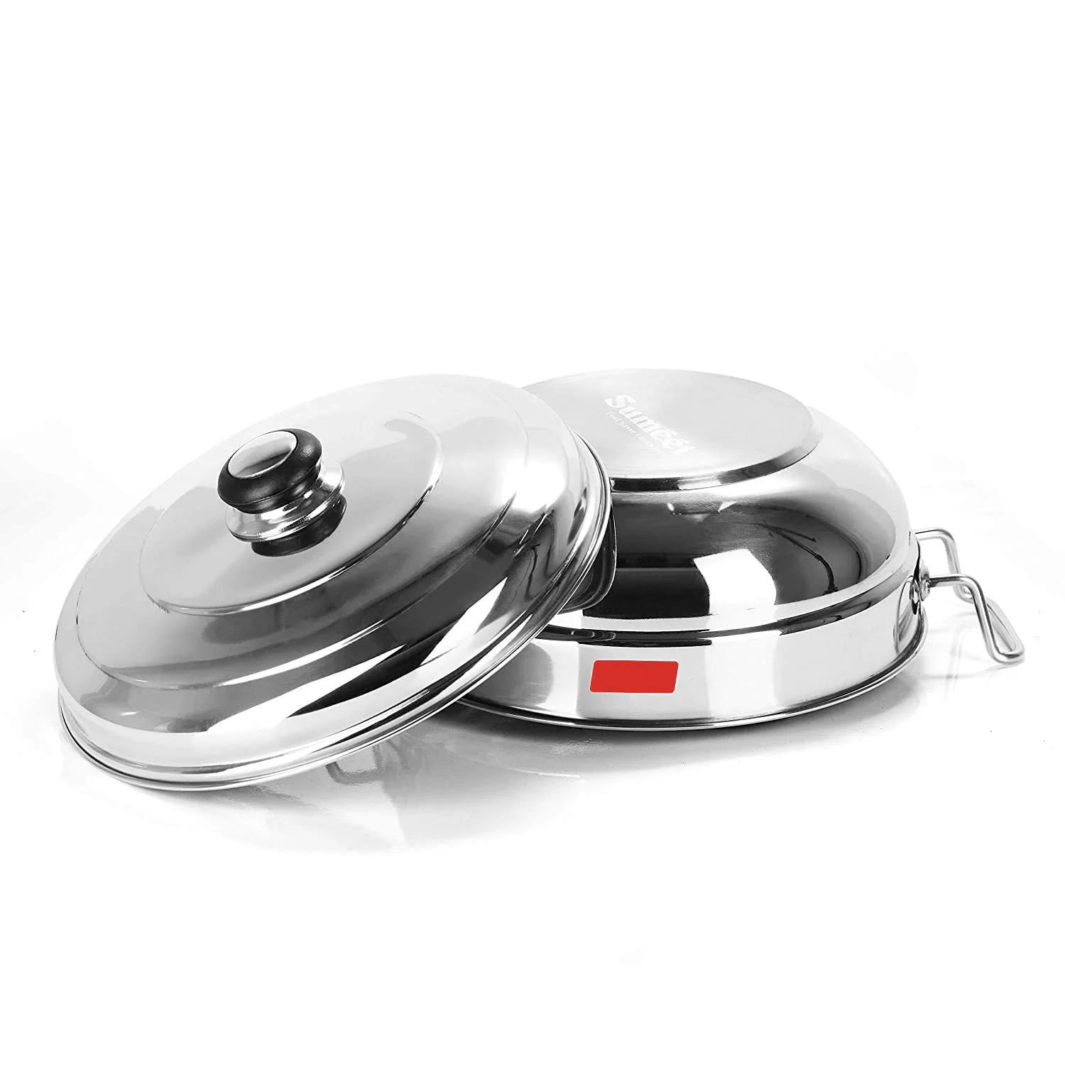 QSEC Triply bottom Idli maker Stainless Steel 4-in-1 Induction base Multi utility Kadai Idli Cooker All-in-One Big Size dhokla Cooker | 6 Plate 2 Idli | 1 mini idli 2 Dhokla 1 Patra Momo Steamer - image 4
