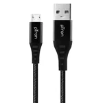 pTron USB-A to Micro USB 3A Fast Charging Cable compatible with Android Phones/Tablets, 480mbps Data Transfer Speed, Made in India, Solero MB301 Tangle-free USB Cable (Nylon Braided, 1.5M, Black)