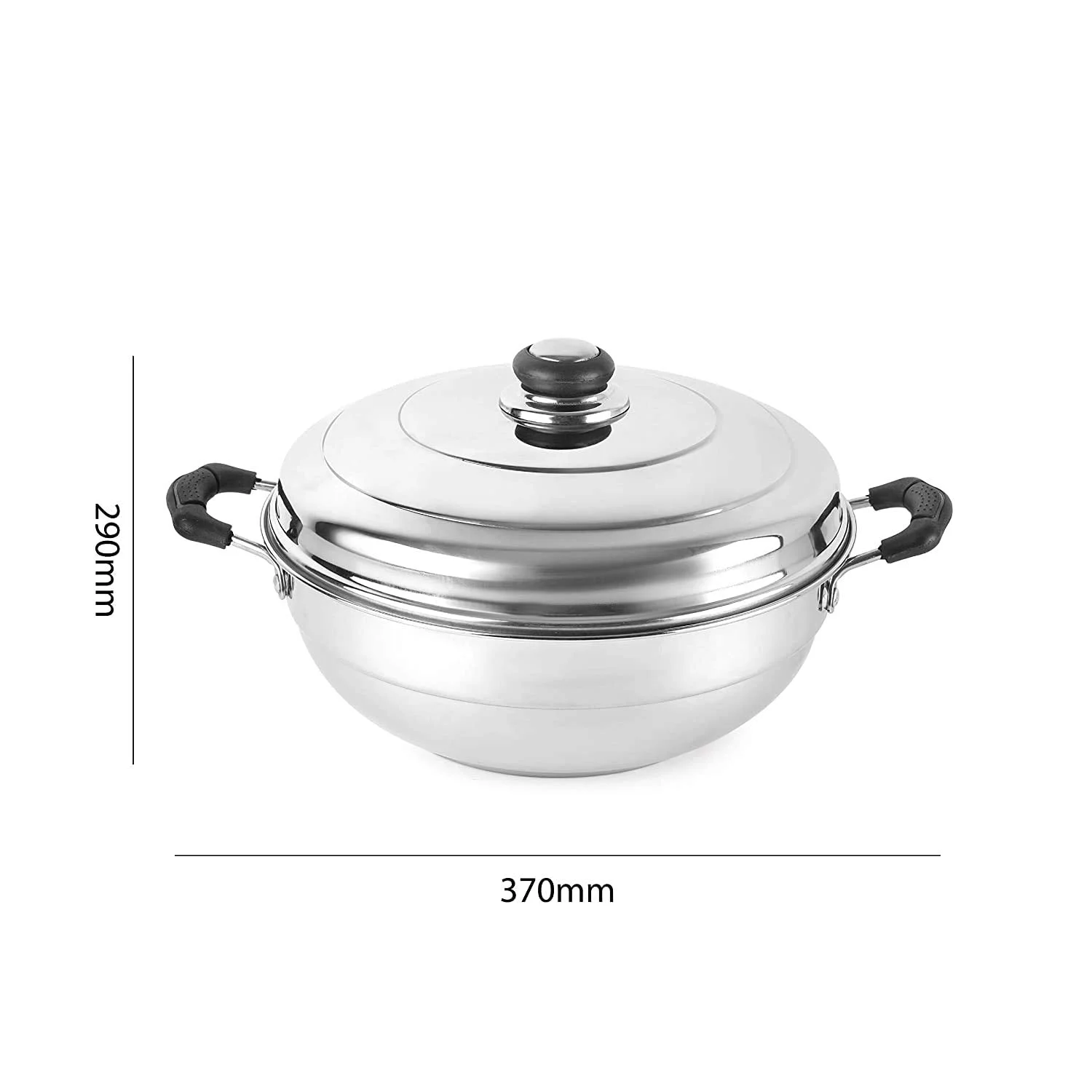 WayMore® Triply Multi Kadai Steamer with Induction & GasTop Compatible 5 Plate 2 Idli | 2 Dhokla | 1 Patra | Momo's | 28.5 cm Dia) - image 4