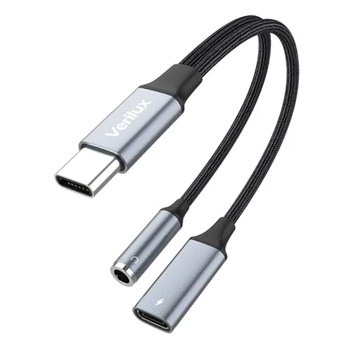 Verilux® USB C to 3.5mm Jack Audio Adapter, 2 in 1 Type C to Aux Audio Jack with PD Fast Charging, Game Sound Card Game Audio Adapter Compatible with Galaxy S22 S21 Ultra 5G S20 S20+ Plus Note 20 - image 2