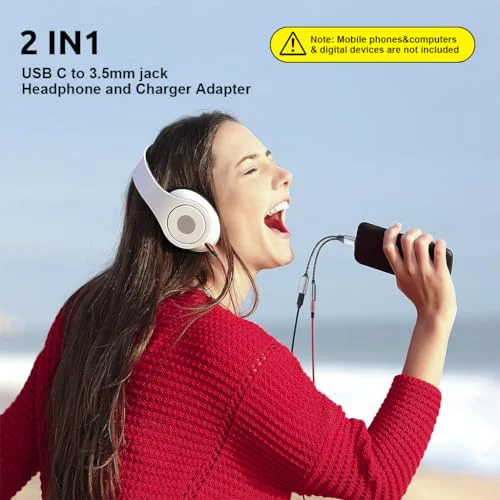 Verilux® USB C to 3.5mm Jack Audio Adapter, 2 in 1 Type C to Aux Audio Jack with PD Fast Charging, Game Sound Card Game Audio Adapter Compatible with Galaxy S22 S21 Ultra 5G S20 S20+ Plus Note 20 - image 3