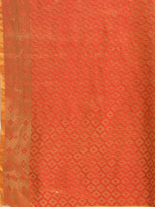 Yellow Silk Blend Woven Design Kanjeevaram Saree - image 5