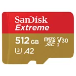 SanDisk Extreme® 512GB microSDXC¢ UHS-I, 190MB/s Read, 130MB/s Write Memory Card for 4K Video on Smartphones, Action Cams and Drones