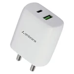 Ambrane 30W USB & Type C Fast Charger with QC & PD Technology, Made in India, Multiple Layer Protection, iPhone & Android Compatibility (RAAP H30, White)