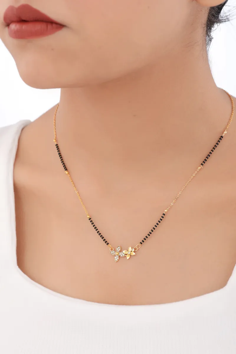 Buy 1 Get 1 Free  - Twin Flower Sparkle Mangalsutra