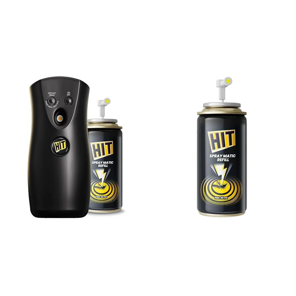 HIT Spray Matic Mosquito Repellent Dispenser Machine with Refill & HIT Spray Matic Mosquito Repellent Dispenser Refill