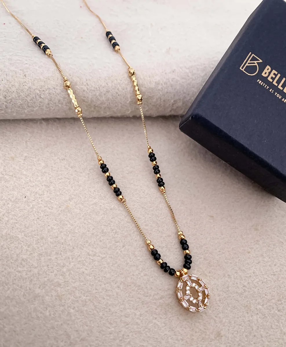 Buy 1 Get 1 Free - Oval Baguette CZ Mangalsutra Necklace