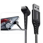 Ambrane Lightning Standing cable, 12W Fast Charging, Perfect for Holding Mobile while Charging/Binge-Watching & 480 Mbps Data Sync Cable for iPhone, iPad, AirPods - 1.5m (ABSL-15 Black)