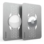 2-Pack Ultra Thin AirTag Card Holder - Premium Stainless Air Tag Steel Case for Wallet, Purse, Handbag, Backpack Wallet, Clutch, Secrid Wallet (Brushed Silver) - AirTag NOT Included