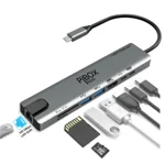 pibox India USB C Hub Dock 8 in 1 HDCP Aluminum Type C Adapter with 4K HDMI Port, Ethernet 100mbps RJ45 Port, USB 3.0 Port, USB-C Power Delivery, TF/SD Card Reader, MacBook/Dell/Samsung USB C Devices