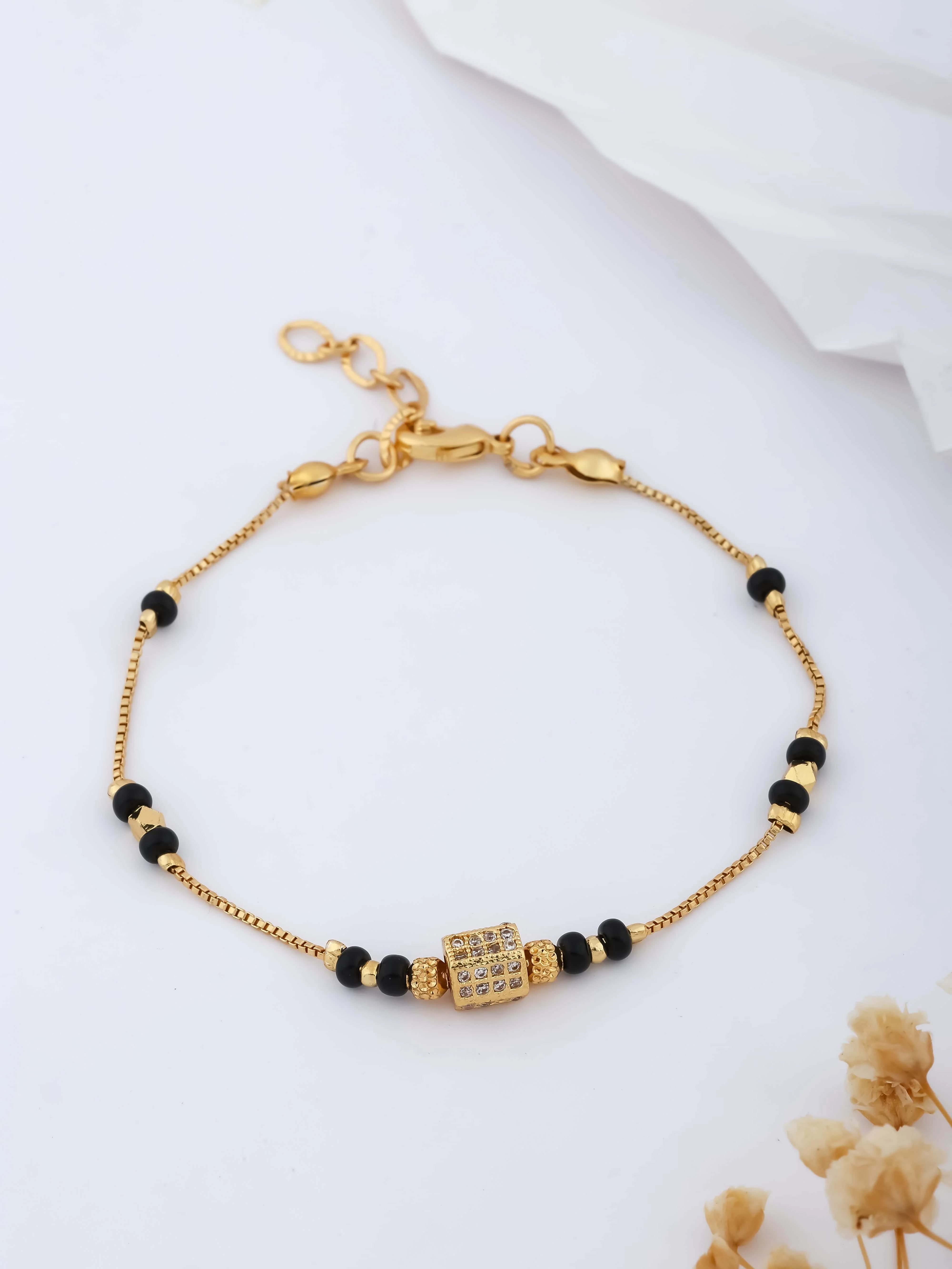 American Diamond Gold  Plated Fancy Hand Mangalsutra