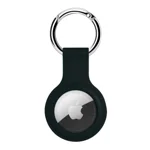 LIRAMARK Soft Silicone Key Ring Holder Case Cover Compatible with Apple Airtag (Black)