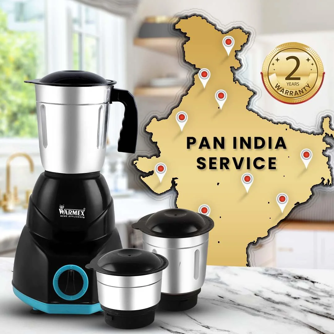 Warmex 500W Mixer Grinder with 3 Jars + 2 Years Warranty, Powerful Motor for Efficient Grinding & Blending, Durable & Versatile Kitchen Appliance, Ideal for Home Cooking Needs, Reliable Performance - image 2