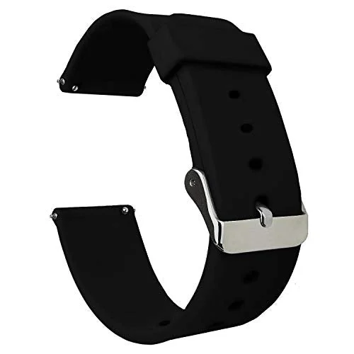 ACM Watch Strap Silicone Belt 20mm compatible with Fire Boltt Beast Spo2 Smartwatch Casual Classic Band Black