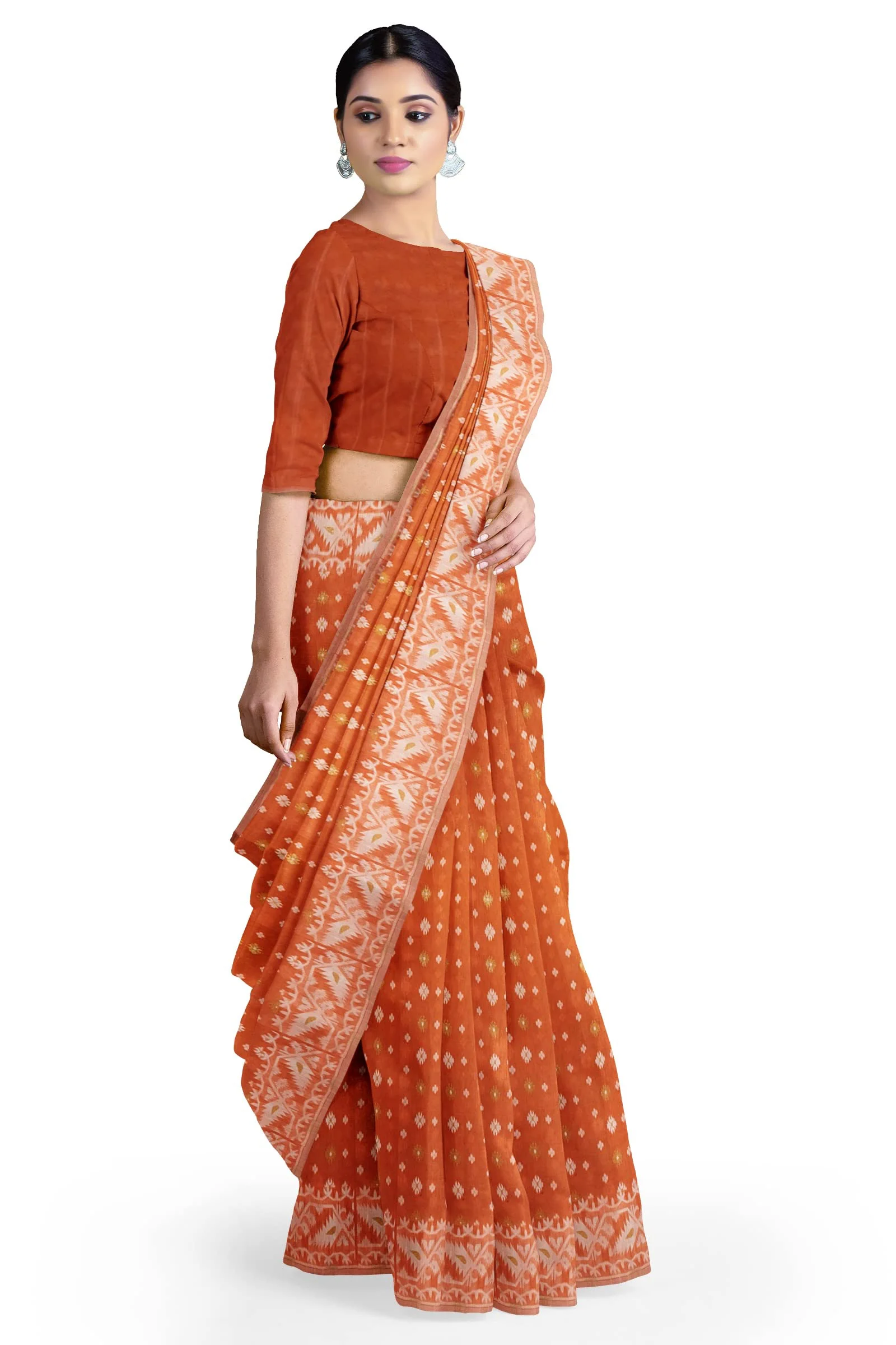Saree Niketan Women's Traditional Bengal Cotton Silk Jamdani Saree - image 2
