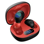 pTron Bassbuds Pro (New) in-Ear True Wireless Bluetooth 5.1 Headphones with Deep Bass, Low Latency Gaming Earphones, Touch Control, IPX4 Water/Sweat Resistance TWS Earbuds & Built-in Mic(Black & Red)