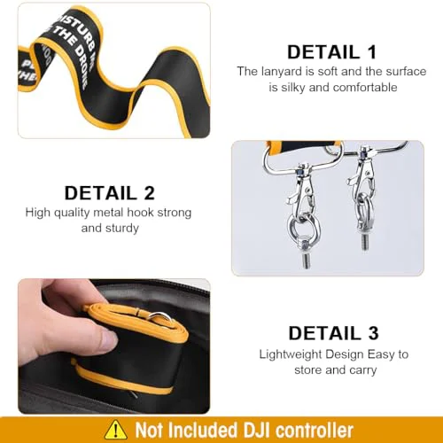 Verilux® Neck Strap for Controller of DJI Mini 3/ Mini 3 Pro/Mini 4 Pro/Air 3/ Air 2S/Mavic 3 Classic, Controller Neck Strap 22.8 inches Detachable Neck Strap with Attachment Rings - image 3