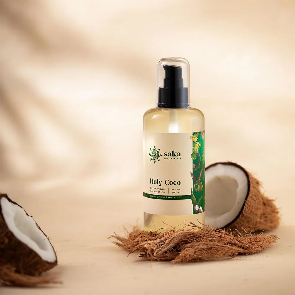 Saka Organics - Holy Coco | Handmade Extra Virgin Coconut Oil | Natural Hair Care for All Hair Types (200 ml) - image 4