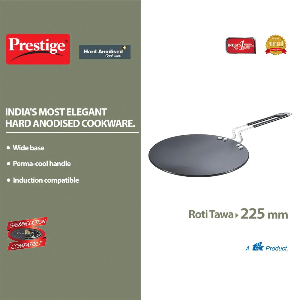 Prestige PGMFD 01 800W Sandwich Maker (Black) & Prestige Hard Anodised Aluminium Plus Cookware Induction Base Roti Tawa, 22.5cm, Black - image 3