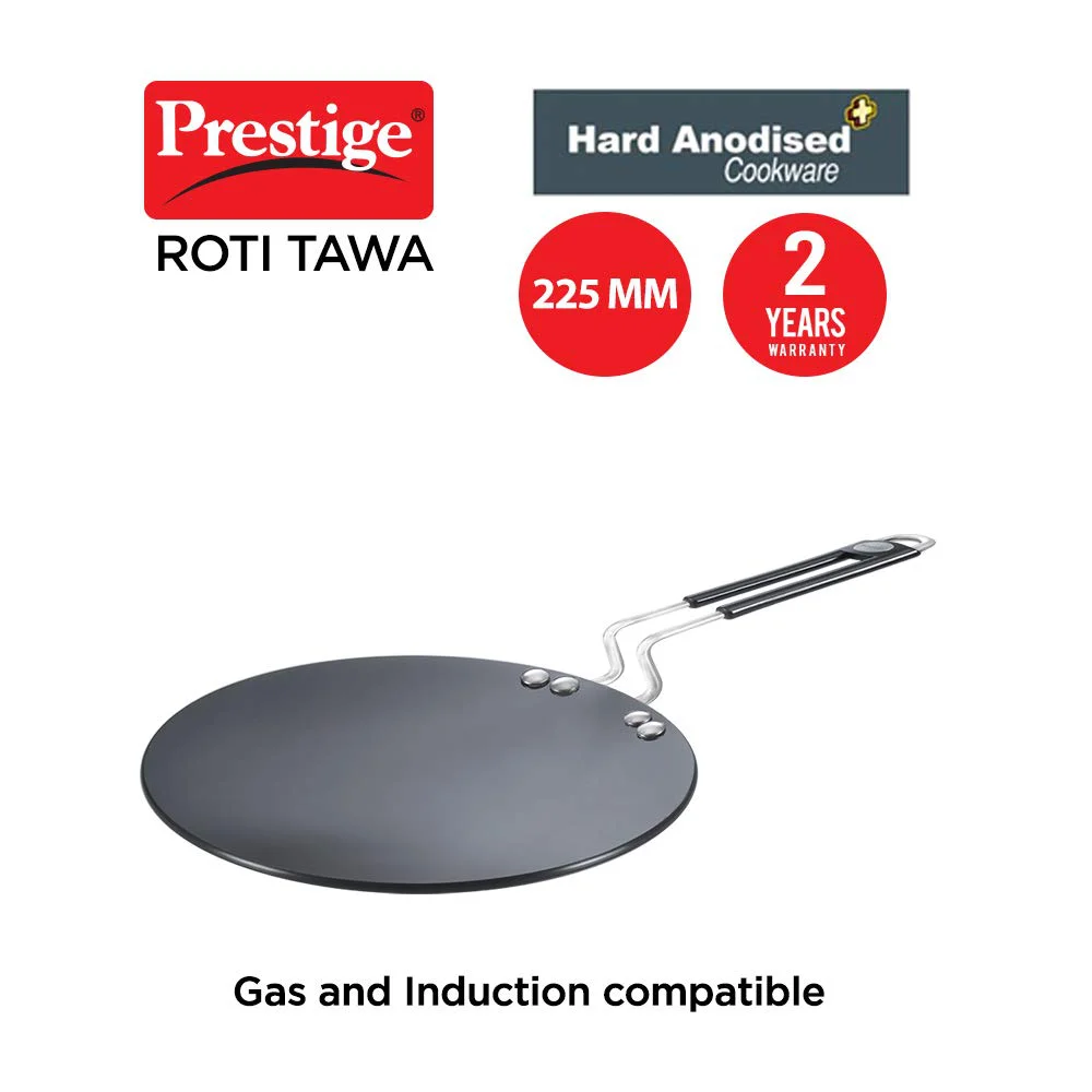 Prestige PGMFD 01 800W Sandwich Maker (Black) & Prestige Hard Anodised Aluminium Plus Cookware Induction Base Roti Tawa, 22.5cm, Black - image 4