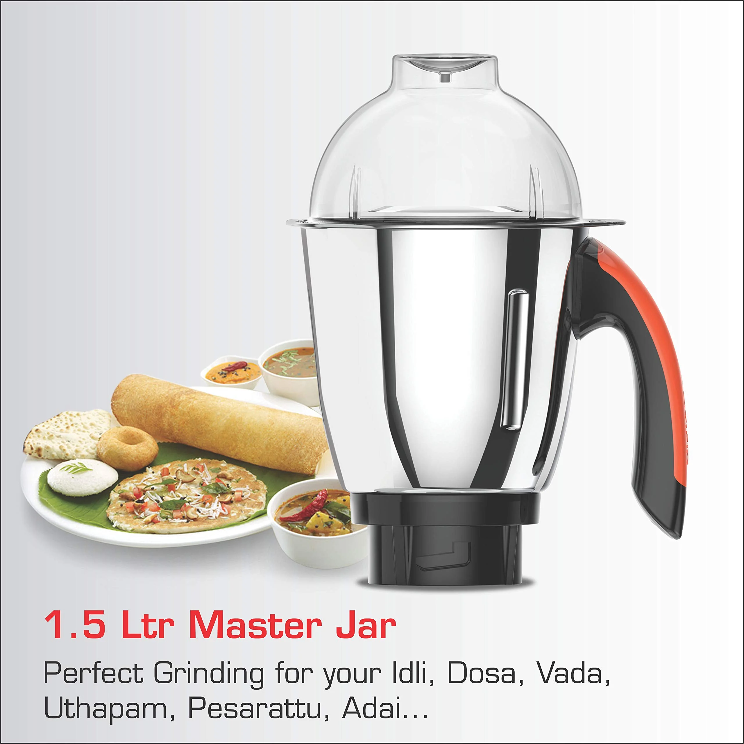 Vidiem Mixer Grinder 577 A Vector SS (Black) | 750-watt mixer grinder 3 Leakproof Jars with self-lock for wet & dry spices, chutneys & curries | 5 Years Warranty - image 5