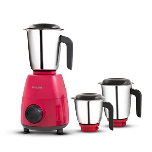 Philips HL7505/02 Mixer Grinder, 500W Endura Motor with rapid cool motor technology, 3 heavy duty and leak proof Jars