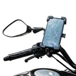 Ambrane Mobile Phone Holder Stand for Bikes, Autos, 360° Rotation, One-Click Locking, Anti-Shaking Design, Securely Holds 5.2" to 6.7" Phones, Perfect for GPS Navigation (MotoGrip)