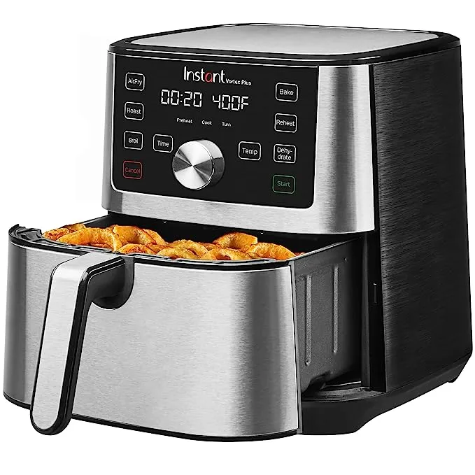 Instant Pot Air Fryer, Vortex 6 Litre, Touch Control Panel, 360° EvenCrisp™ Technology, Uses 95 % less Oil, 6-in-1 Appliance: Air Fry, Roast, Broil, Bake, Reheat, and Dehydrate (Vortex 6 Litre)