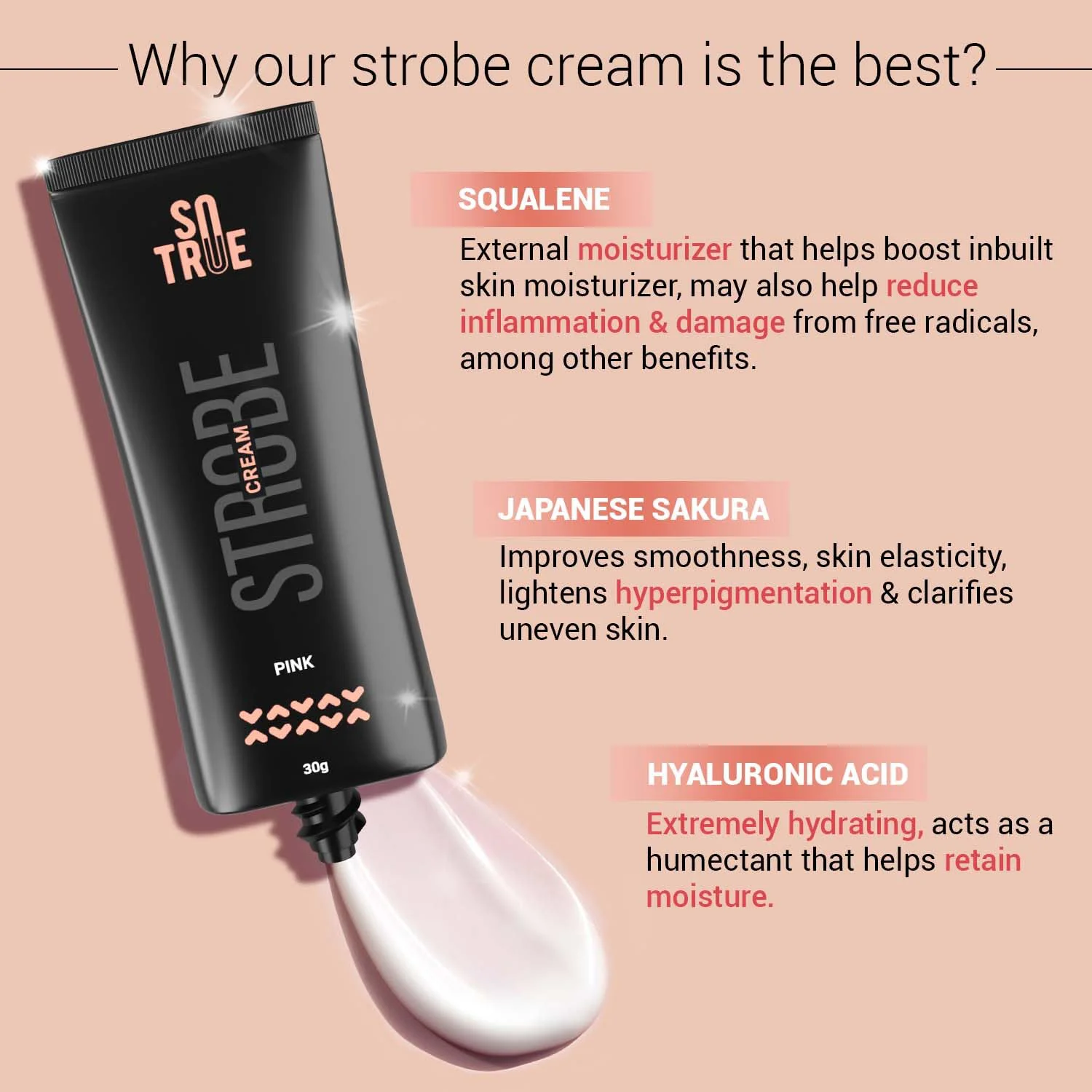 Sotrue Strobe Cream Pink for Face Radiance, Multipurpose Strobe Cream, Dewy Glazed Instant Glow, Highlighter For Face, Boosts Hydration, For All Skin Types, 30g, - image 5