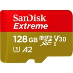SanDisk Extreme® 128GB microSDXC¢ UHS-I, 190MB/s Read,90MB/s Write Memory Card for 4K Video on Smartphones, Action Cams and Drones
