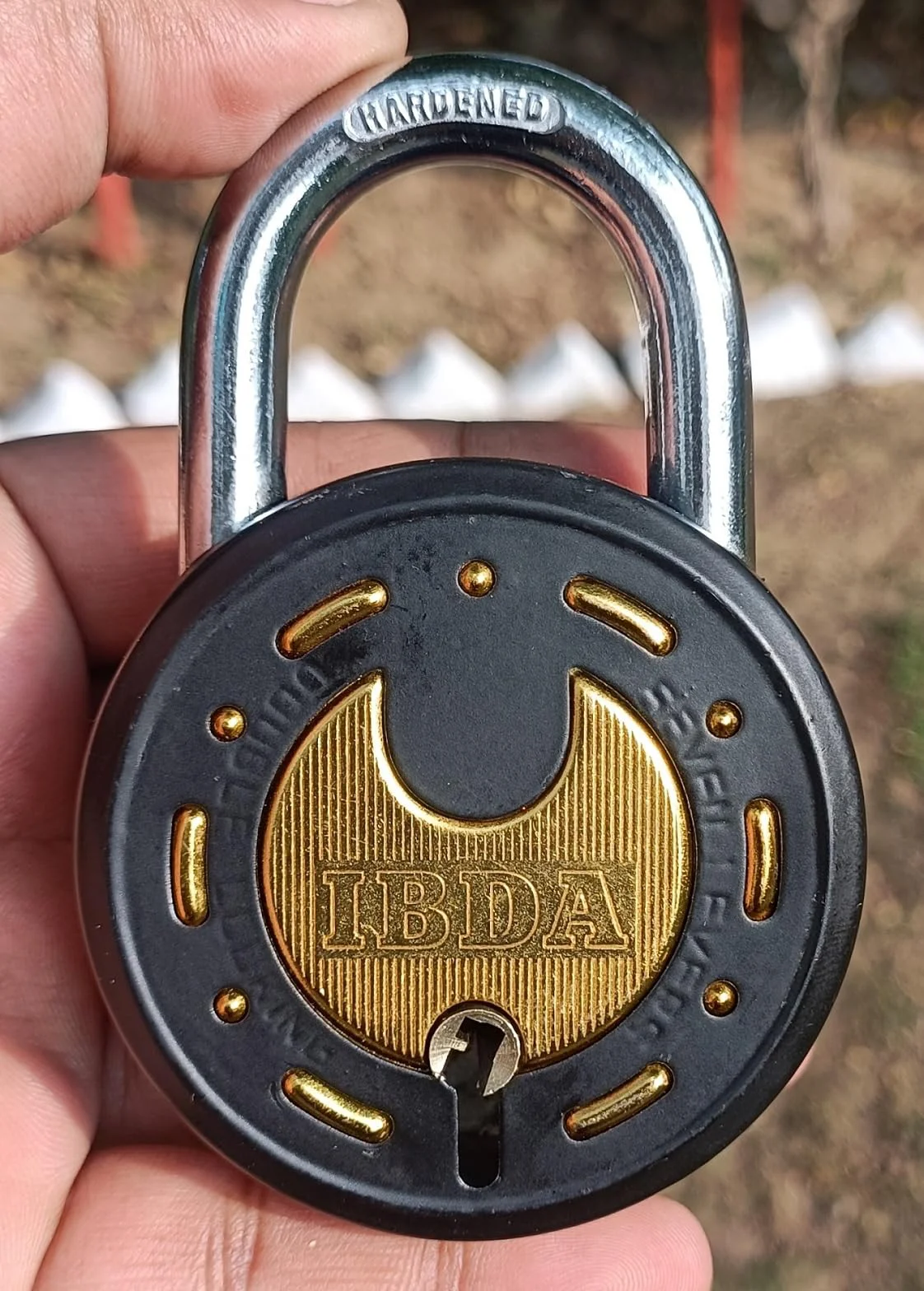 IBDA Lock and Key 65mm | Double Locking | 7 Levers' Technology | Rivetless Padlock | Lock for Home, Shutter, gate, Door, kadi, Channel, Chain, Shop, School, Warehouse, Flat, Outdoor-Indoor use