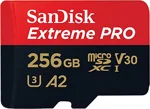 SanDisk Extreme Pro ® 256GB microSDXC ¢ UHS-I, 200MB/s Read, 140MB/s Write Memory Card for 4K Video on Smartphones, Action Cams and Drones