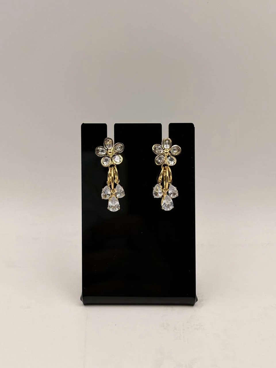 Golden Blossom Crystal Drop Earrings – Fashion Jewellery for Women & Girls